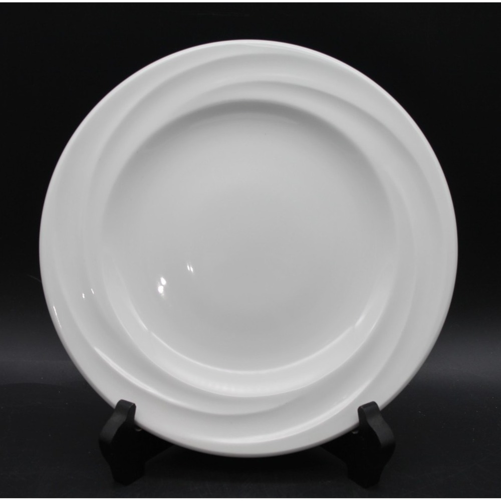 Churchill White Swirl Edge 9" Dinner Plates SET of (4) Made in England